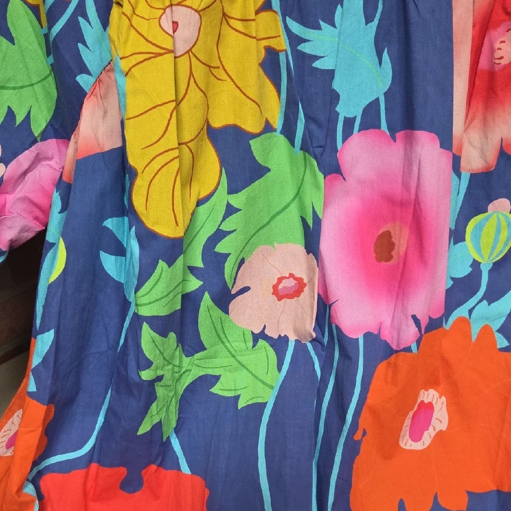 Vibrant Floral Above Knee Dress 3x - Picture 4 of 6